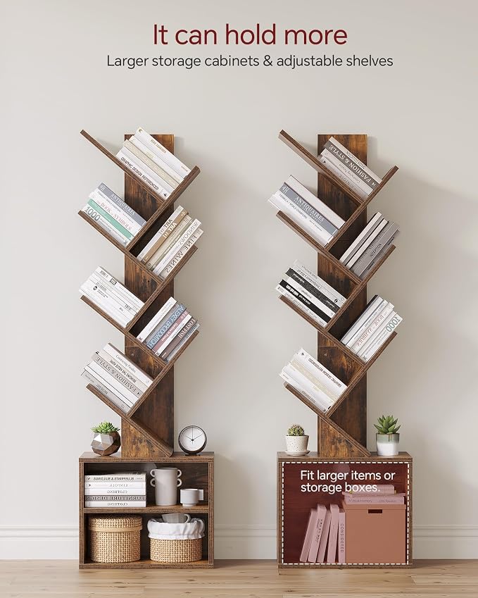 SUNMORY 6 Tier Tree Bookshelf, Small Bookcase - Image 4