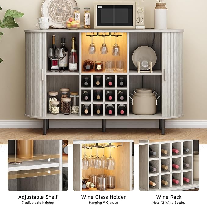 ONBRILL 55" Wine Bar Cabinet - Image 4