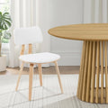Armen Living Jaguar Mid-Century Upholstered Dining Chair in White Boucle and by ArmenLiving