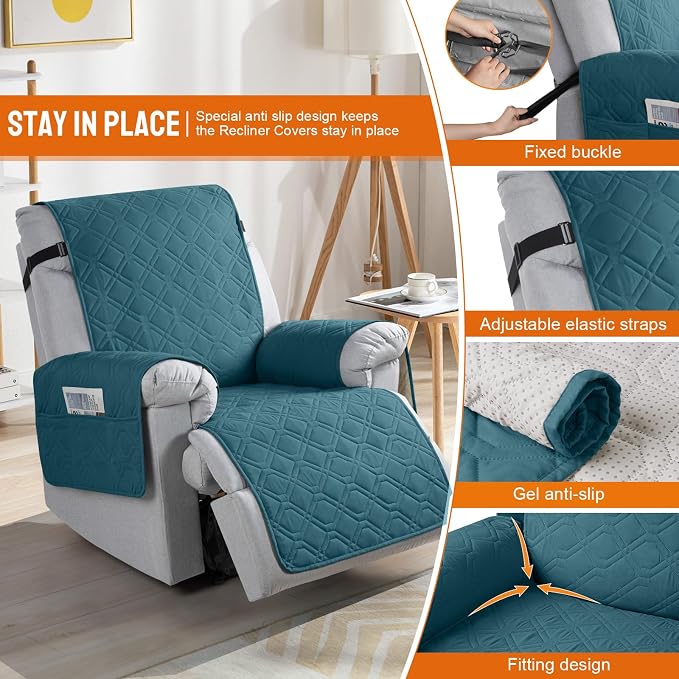 VANSOFY 100% Waterproof Recliner Chair Covers, Recliner Cover Non-Slip Dog - Image 3
