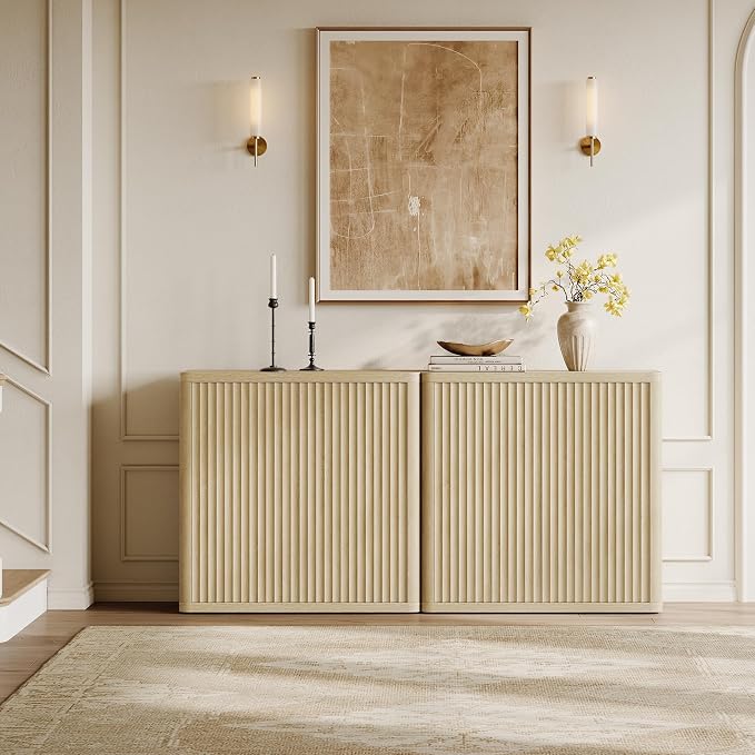 SICOTAS Buffet Cabinet with Storage Sideboard Accent Modern Credenza with Doors - Image 8