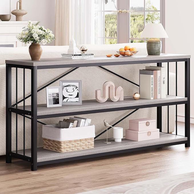 LVB Extra Long 3-Tier Sofa Table, Industrial Console Table - Image 3