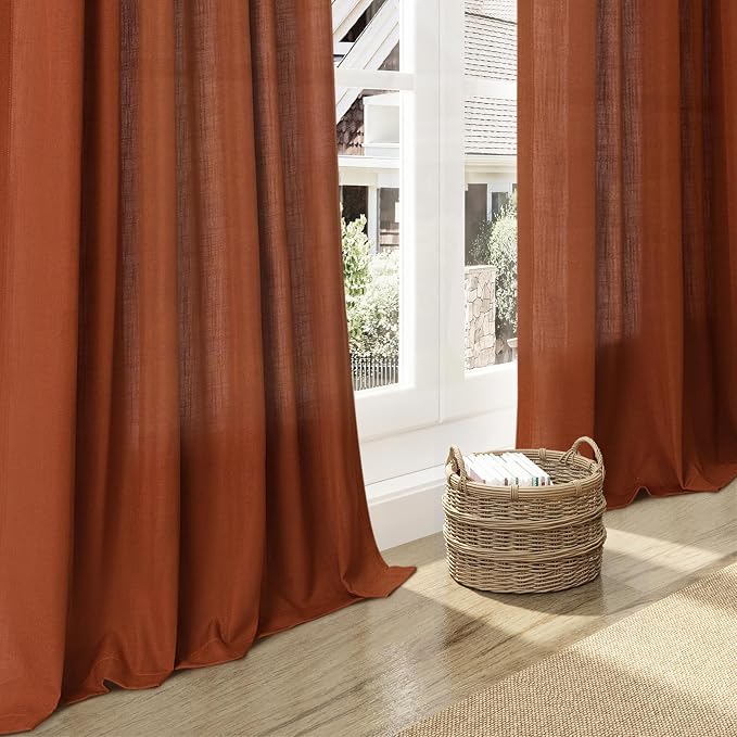 Nanspring Terracotta Curtains 80 Inches Length - Image 6