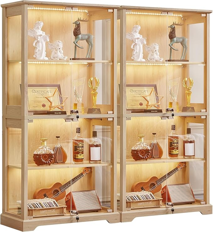 LELELINKY Farmhouse Display Cabinet Set of 2 by LELELINKY