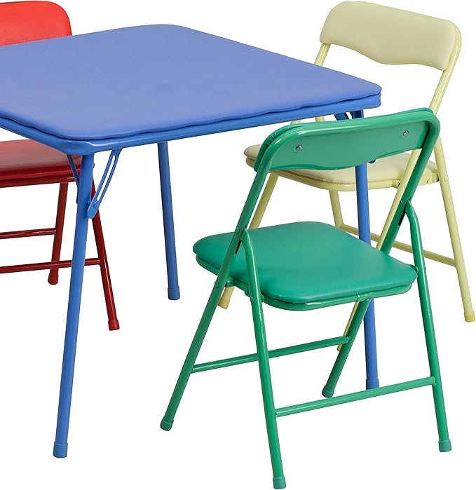 Flash Furniture Mindy Kids 5-Piece set Folding Square Table and Chairs Set - Image 14