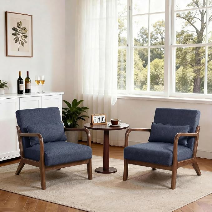 Mid Century Accent Chair, Comfy Arm Chair - Image 3