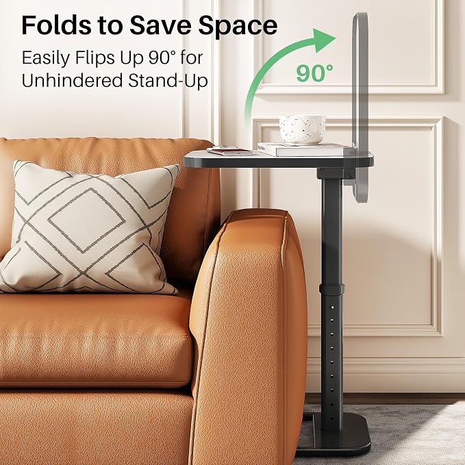 Kitstorack TV Tray Table, Adjustable Height & Rounded Metal Corners, Snack Table - Image 4