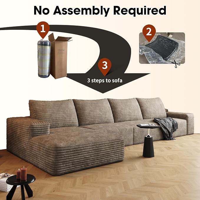 136" Sectional Couches for Living Room Cloud Couch Sofa - Image 7