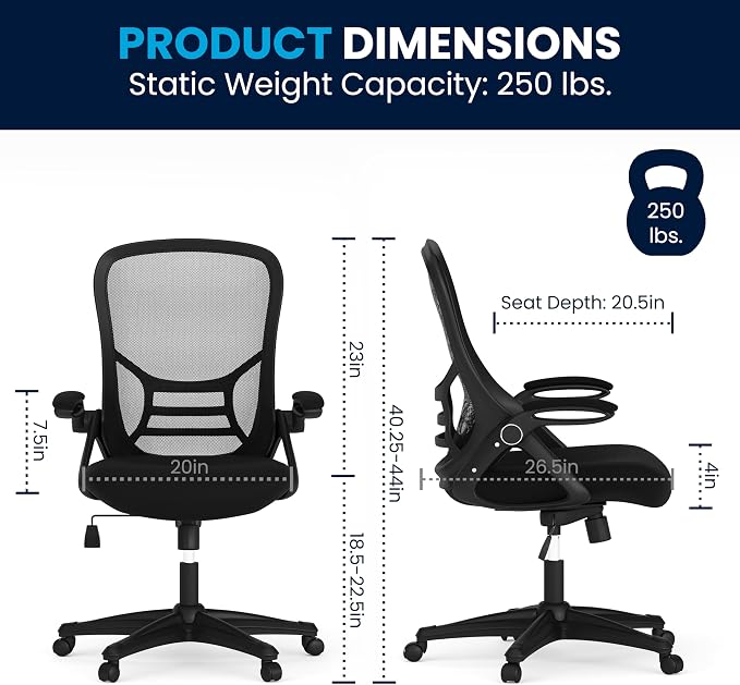 Flash Furniture Porter High Back Black Mesh Ergonomic Swivel Office Chair - Image 3