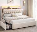Queen LED Velvet Bed Frame by JOCOEVOL