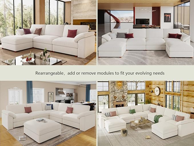 EASE MOOSE Sectional Modular Sofa, Oversized L Shape Sectional Wide Deep seat - Image 5