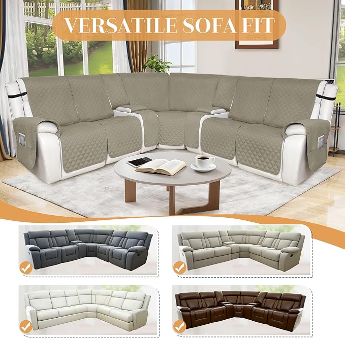 HDCAXKJ 100% Waterproof Reclining Sectional Couch Covers L Shape Recliner Sofa - Image 5