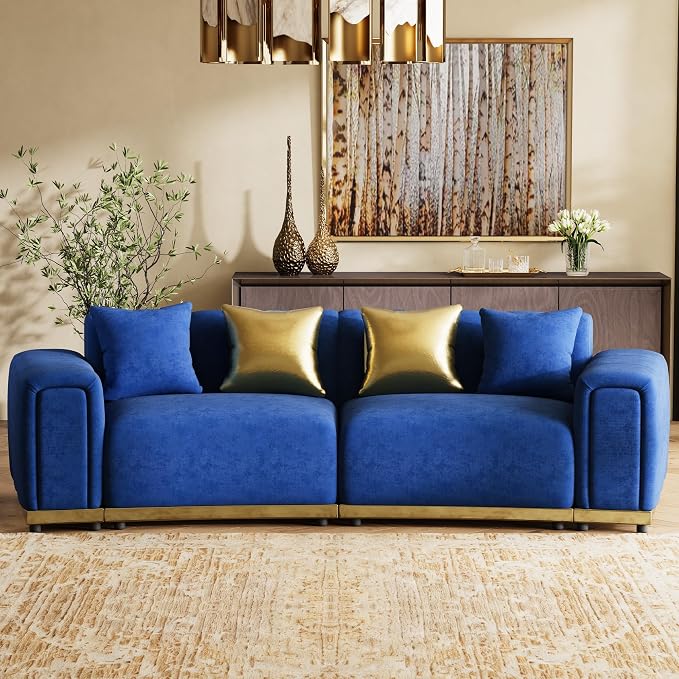Oversized Velvet Chesterfield Couch - Image 4