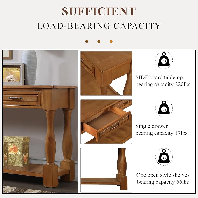 Knocbel Long Antique Entry Console Table - Image 8