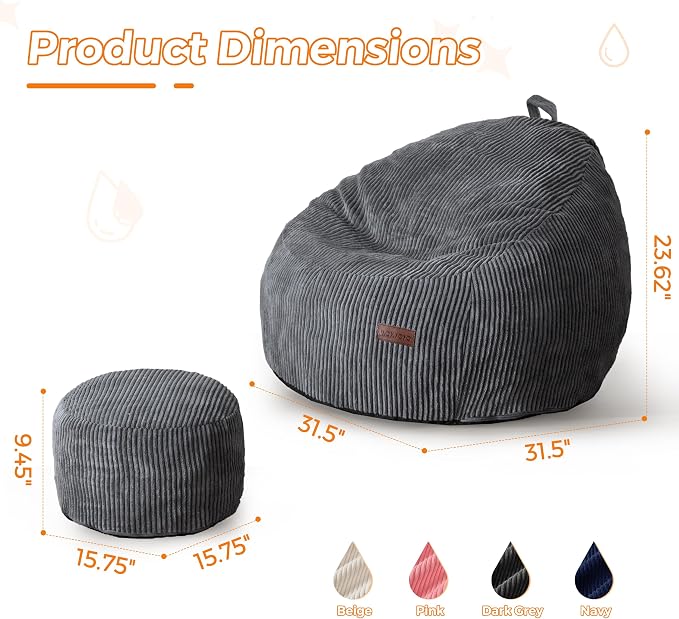 MAXYOYO Kids Bean Bag Chair - Image 2