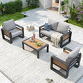 Aoxun Aluminum Patio Furniture Set, 4 Piece Luxury Outdoor Sectional by Aoxun
