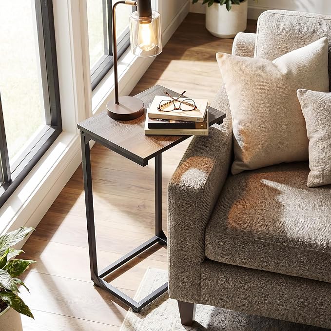 AMHANCIBLE C Shaped End Tables Set of 2, Couch Side Tables that Slide Under Sofa - Image 7