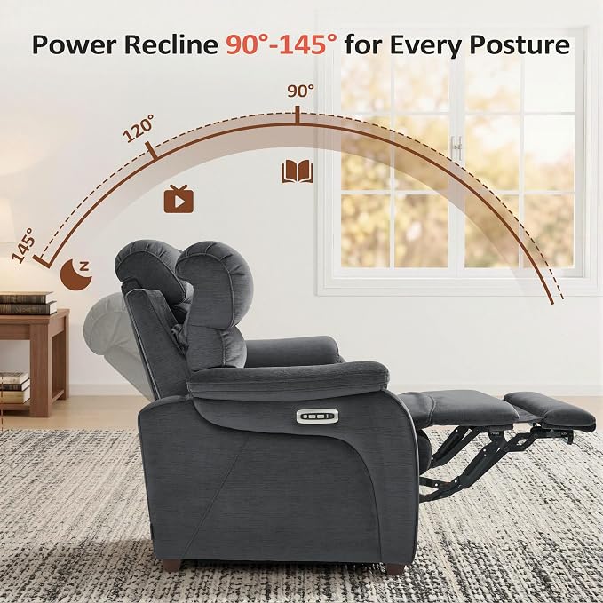 MCombo 73.8'' Wall Hugger Power Loveseat Recliner, Reclining Loveseat - Image 5
