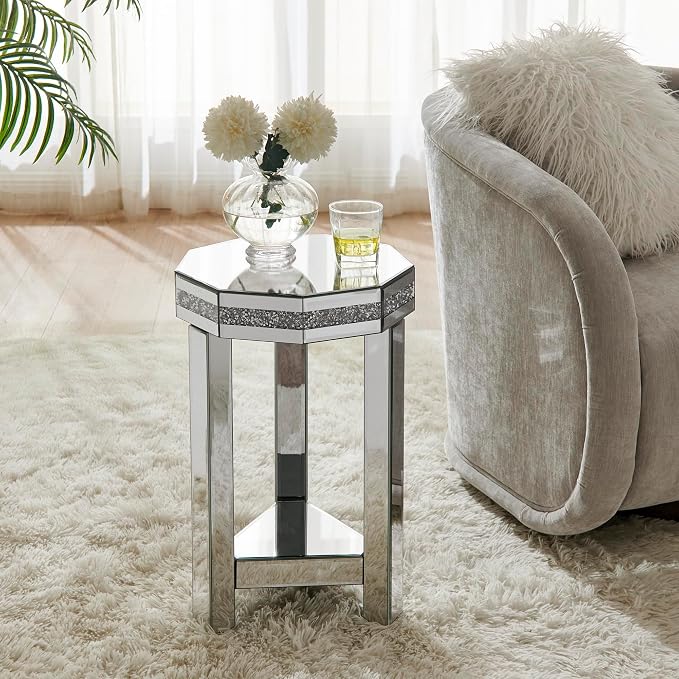Mirrored Octagon End Table - Image 3