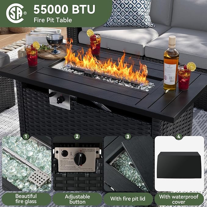 Aoxun 8 Piece Patio Furniture Set - Image 7