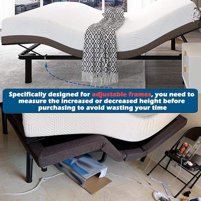 11 Inch Metal Adjustable Bed Base Frame Leg Replacement Heavy Duty Extra Height - Image 2