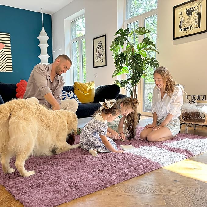 OLANLY Area Rugs for Living Room Bedroom, Machine Washable 4x5.9 ft Soft Fluffy - Image 8