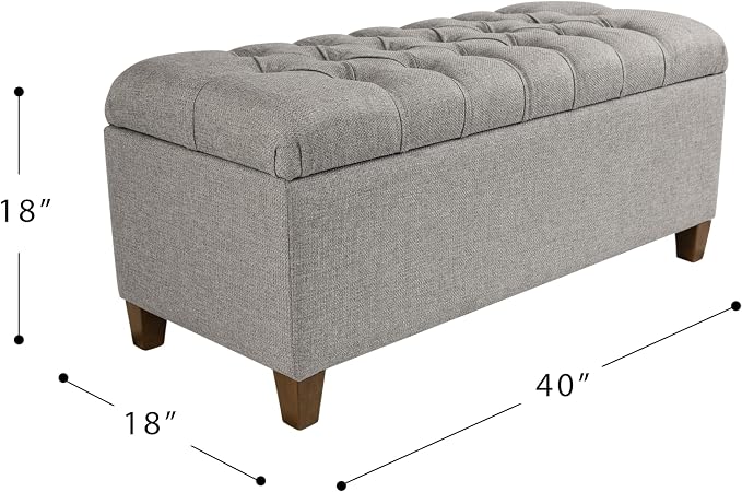 Homepop Home Decor Tufted Ainsley Button Storage Ottoman Bench - Image 3