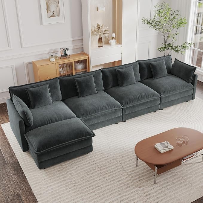 mikibama Modular Sectional Sofa, 146.5 Inch L Shaped Couch Set by Mikibama