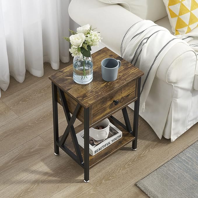 VECELO Nightstands Set of 2, Modern Bedside End Tables, Night Stands - Image 5