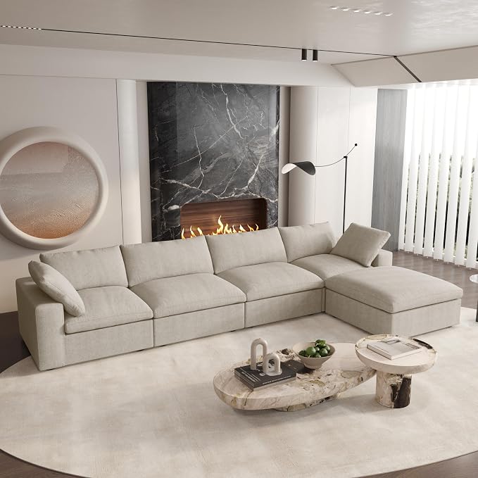 Cloud Couch Modular Sectional Sofa, 160.6" Down Filled Couch - Image 3