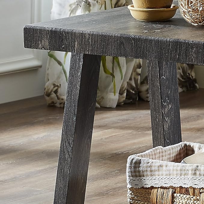 Roundhill Furniture Athens Contemporary 3-Piece Wood Shelf Coffee Table Set - Image 5