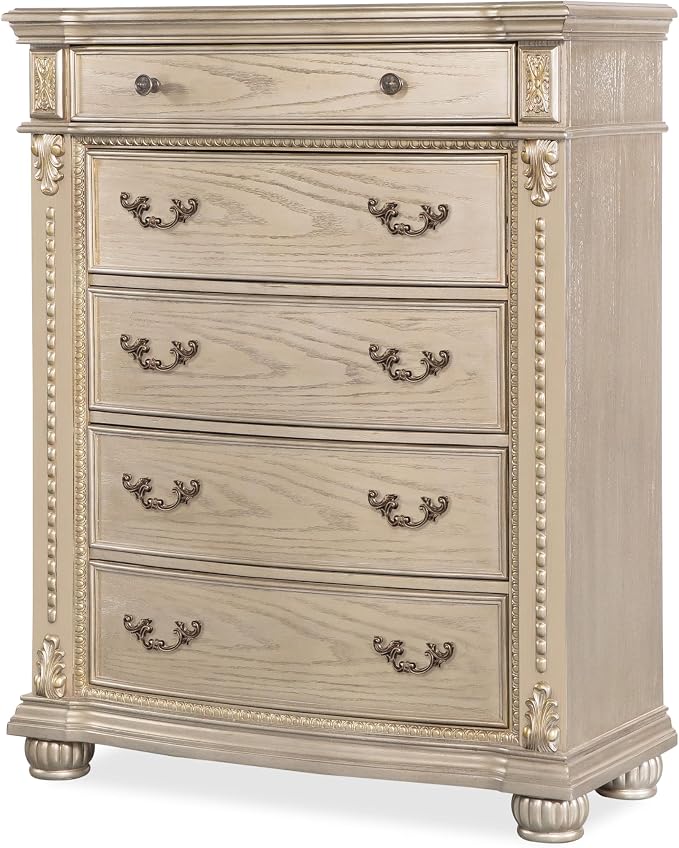 First of a Kind Evelyn Traditional 5 Piece King Bedroom Set - Image 6