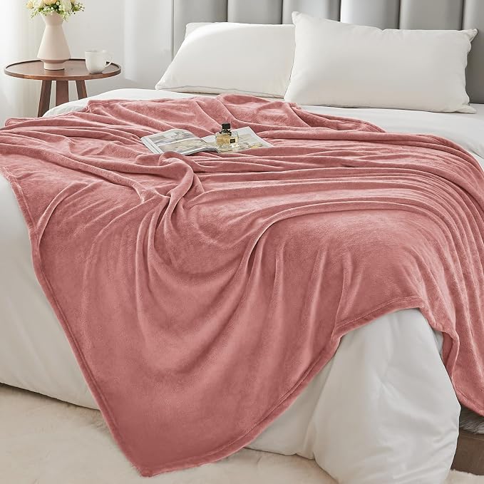 BEDELITE Fleece Blanket Twin Size Dusty Pink Throw Blankets - Image 6
