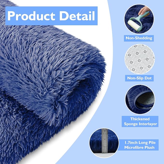 9x12 Fluffy Area Rugs for Living Room, Large Fuzzy Shag Area Rug for Bedroom - Image 3