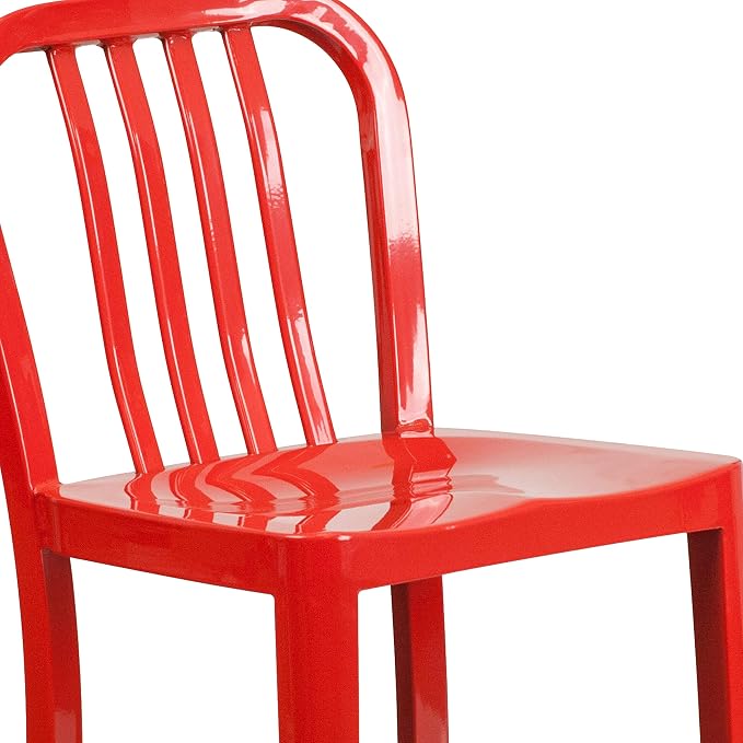 Flash Furniture Gael Commercial Grade 2 Pack 24" High Red Metal Indoor-Outdoor - Image 9