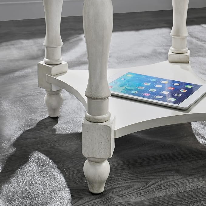 Oval End Table with Drawer, Solid Wood Sofa Side Storage Shelf, Traditional - Image 7