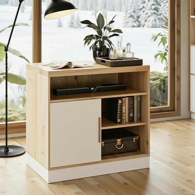 ModernMate Modern Light Walnut Wood Accent Cabinet - Image 7