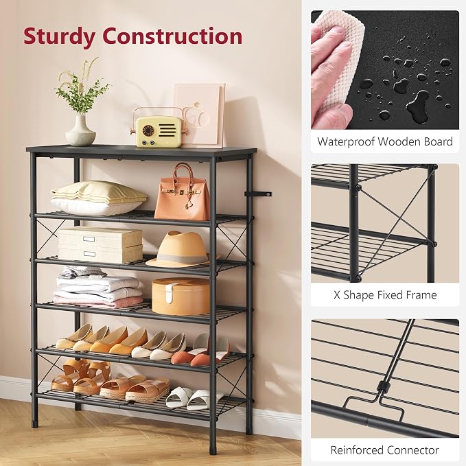 Tajsoon 6 Tier Shoe Rack Organizer - Image 5