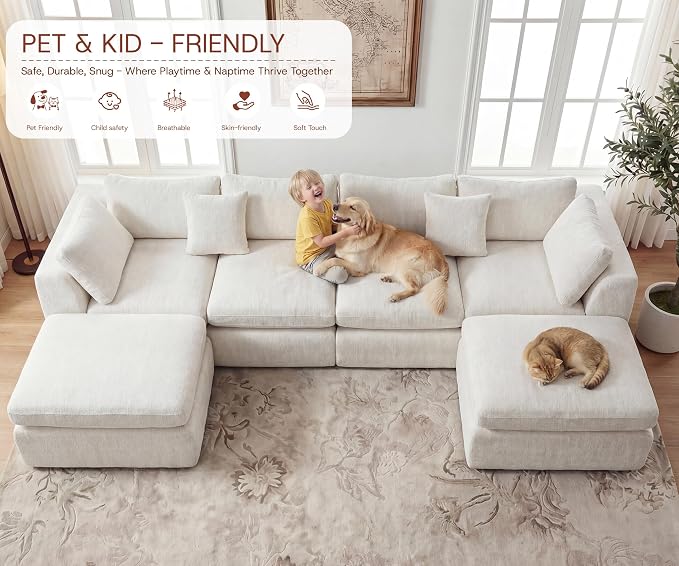GRUSIGN 141'' Oversized Boneless Cloud Couch - Image 6