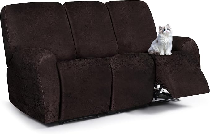 ANARACHON Leather Look Recliner Couch Cover, 8-Pieces Stretch Recliner Sofa by ANARACHON