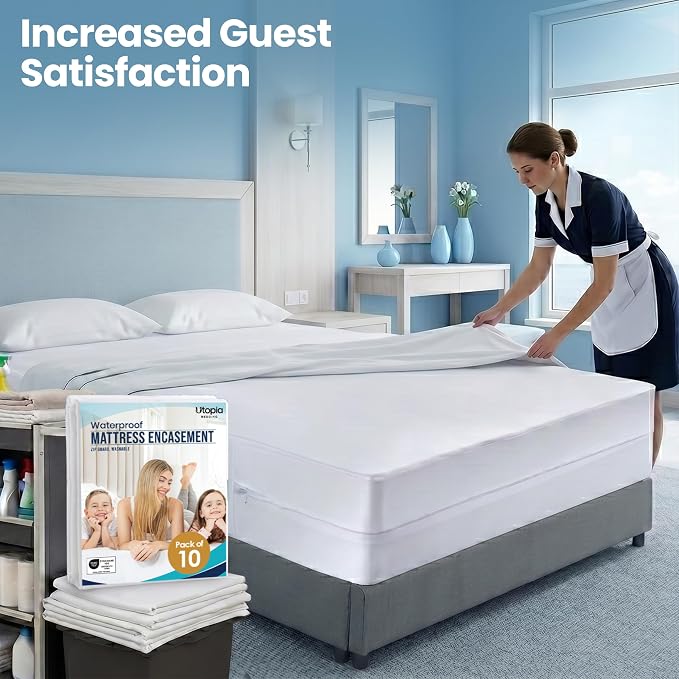 Utopia Bedding Queen Mattress Protector Zippered, 100% Waterproof Bed Bug and - Image 4