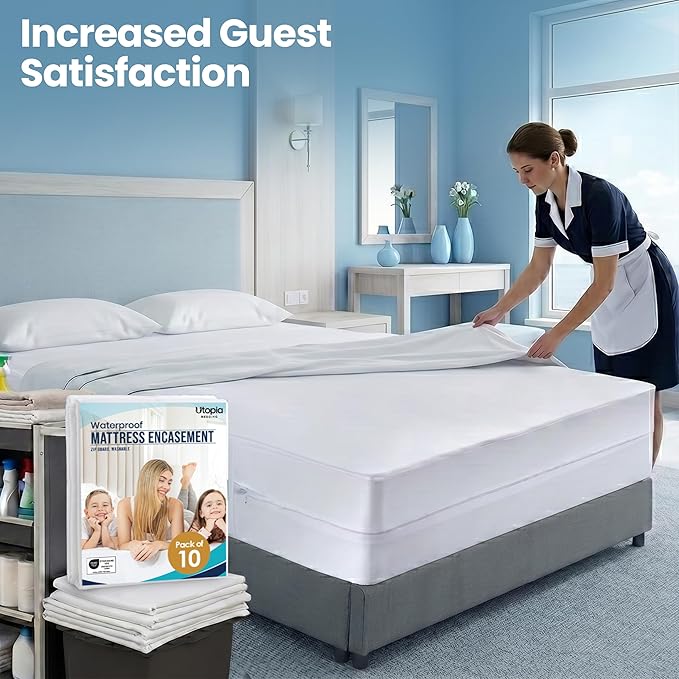Utopia Bedding Mattress Protector Zippered California King Size, 100% - Image 4