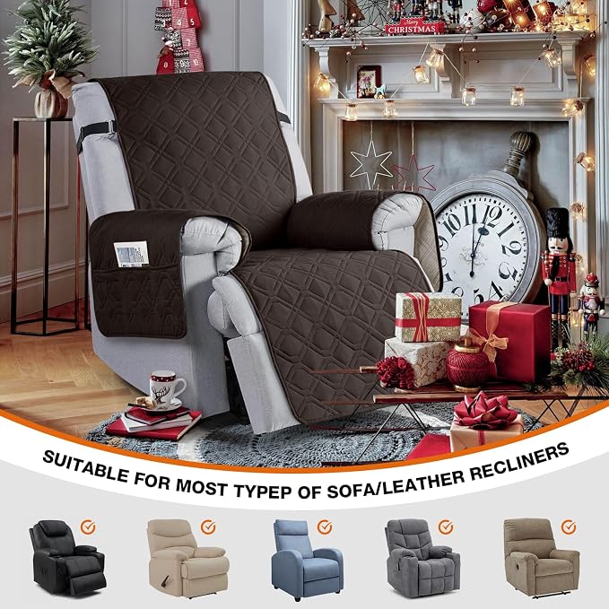 VANSOFY 100% Waterproof Recliner Chair Covers, Recliner Cover Non-Slip Dog - Image 4