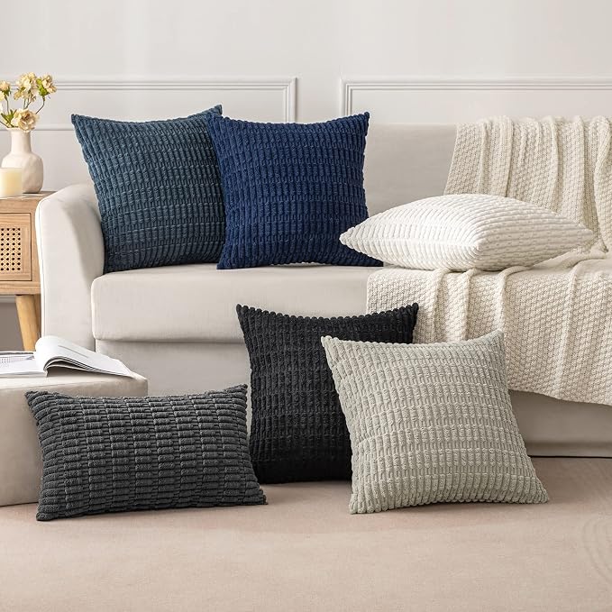 MIULEE Pack of 2 Corduroy Decorative Euro Sham Throw Pillow Covers 24x24 Inch - Image 6