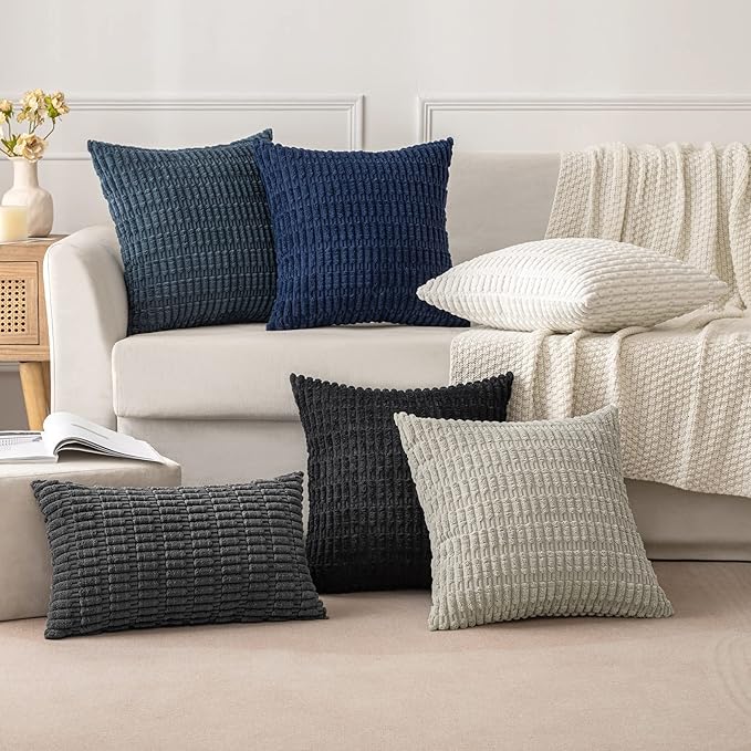 MIULEE Pack of 2 Corduroy Decorative Throw Pillow Covers 18x18 Inch Soft Boho - Image 6