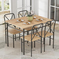 VECELO Dining Table Set for 4, 5-Piece Wood Kitchen Table by VECELO
