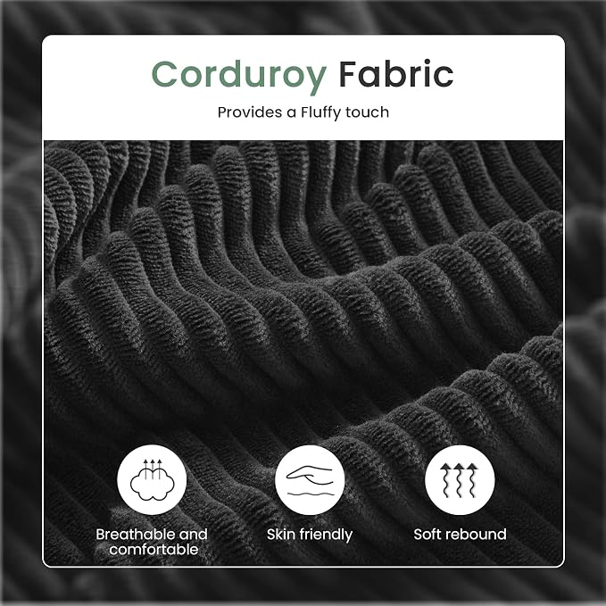 2 Pieces Corduroy Couch Set for Living Room, Deep Seat Floor Couch for Bedroom - Image 8