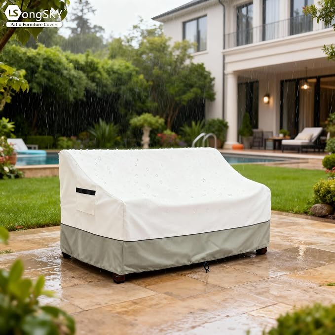 Outdoor 2-Seater Loveseat Cover, Patio Sofa Covers Fits up to 58W x 32.5D x 31H - Image 5