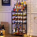 Tiered Wine Rack and Liquor Cabinet, Large Capacity Freestanding Floor Wine by Unknown