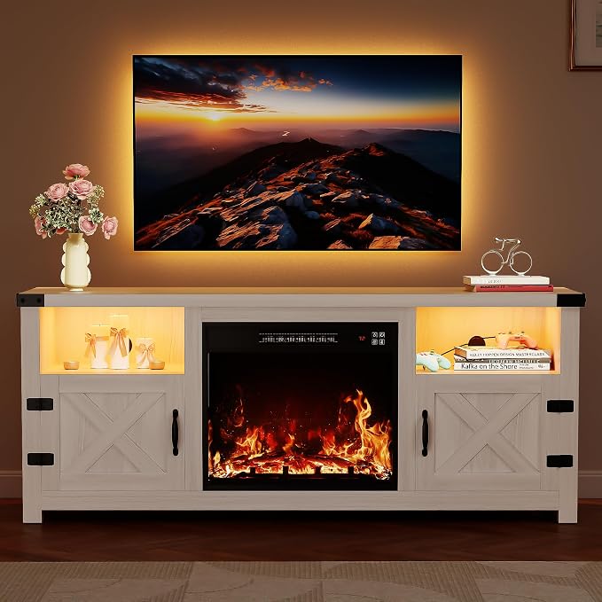 YESHOMY LED Fireplace TV Stand - Image 9
